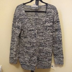 Marled Zip Up Cardigan